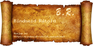 Bindseid Rátold névjegykártya